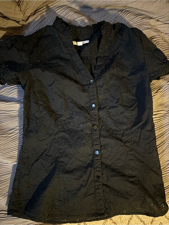 Merona Tops - Merona Black Eyelet Button-Front Top